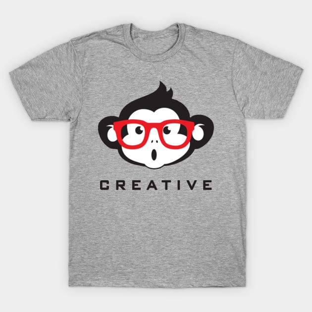 Cute Monkey With Glasses T-Shirt by elzammar